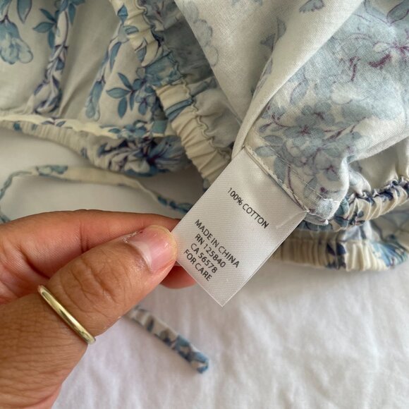 Intermix Blue Floral Puff Sleeve Crop (sz S) - Picture 7 of 7